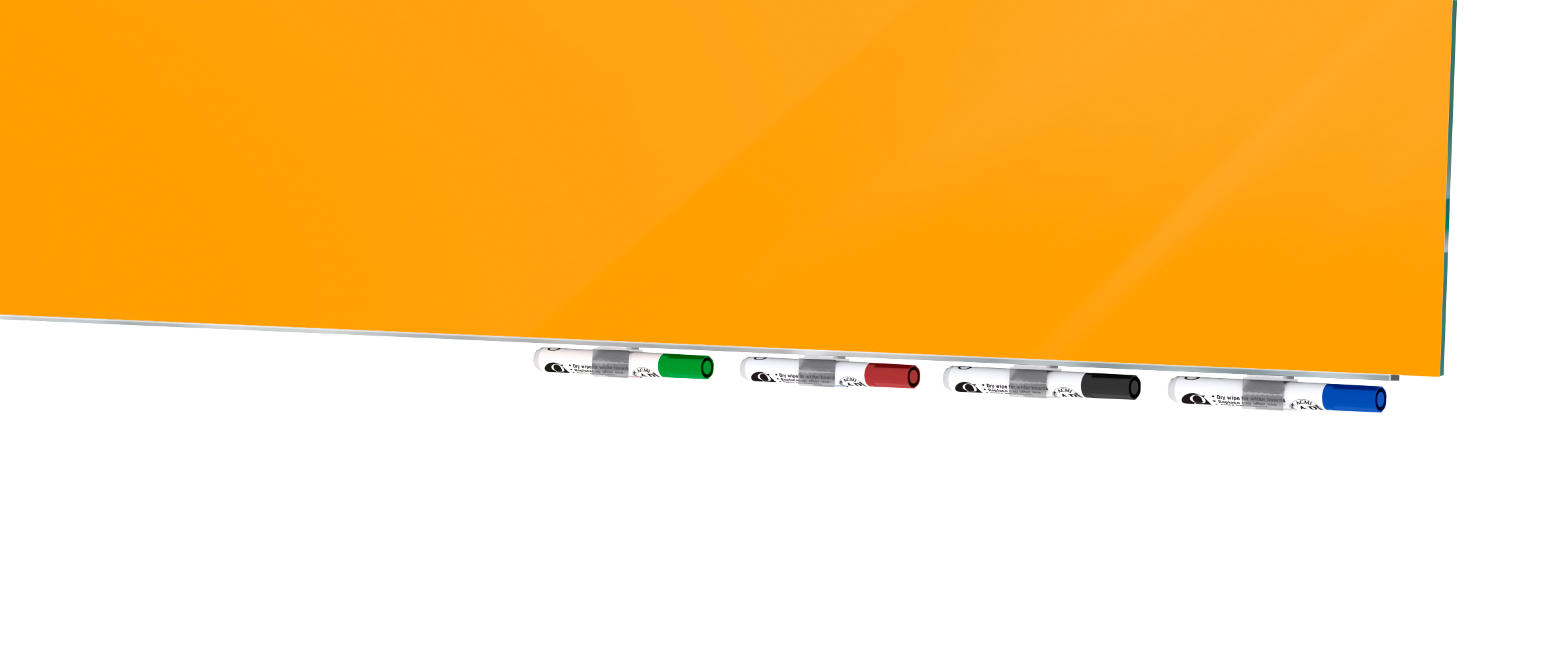 Ghent Aria Low Profile Glassboard, Magnetic, 4'H x 6'W, Horizontal, Marigold_0