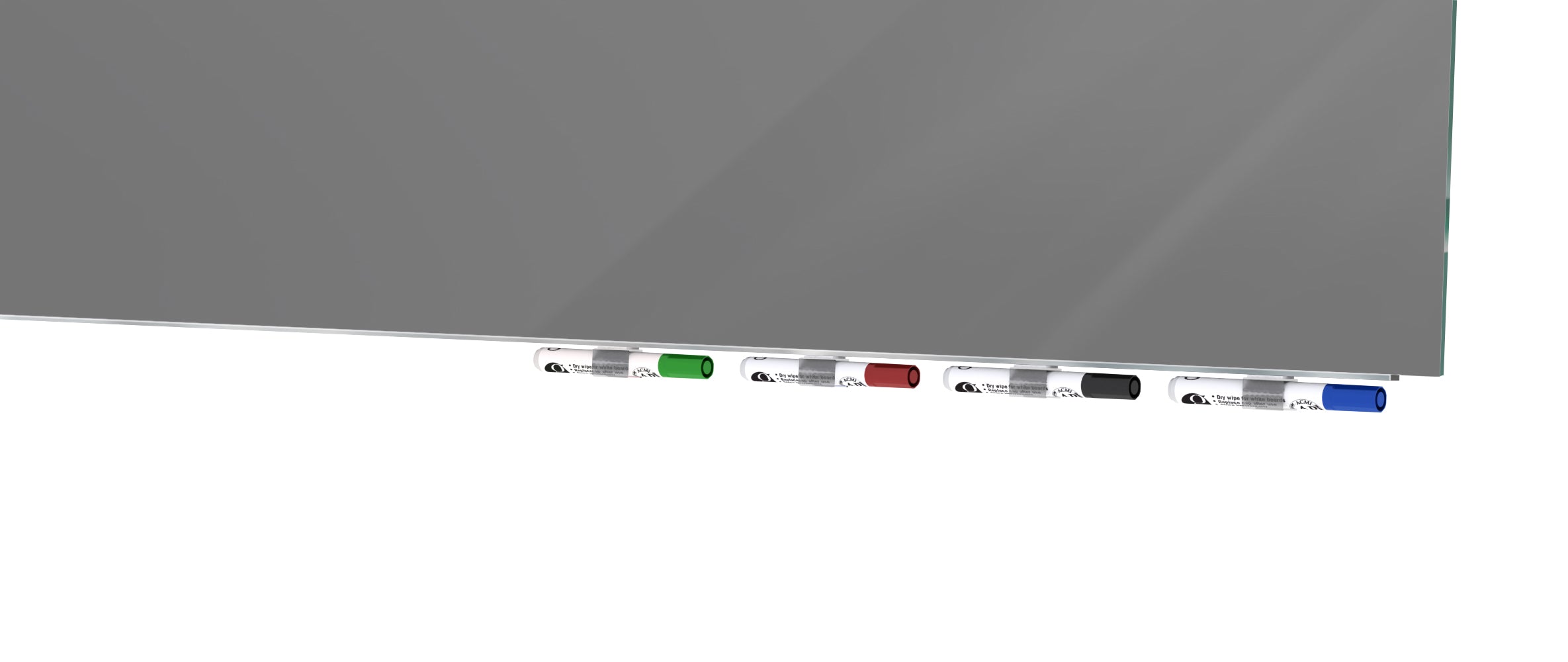 Ghent Aria Low Profile Glassboard, Non-magnetic, 3'H x 4'W, Horizontal, Smoke_0