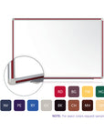 Ghent Porcelain Whiteboard, Magnetic w/ DecoAurora Aluminum Frame, 4'H x 10'W, Navy Blue_2