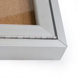 Ghent 1 Door Enclosed Natural Cork Bulletin Board w/ Satin Aluminum Frame, 3'H x 3'W_3