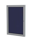Ghent 1 Door Enclosed Fabric Bulletin Boards w/ Satin Aluminum Frame, 24"H x 18"W, Blue_1