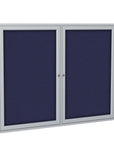 Ghent 2 Door Enclosed Fabric Bulletin Boards w/ Satin Aluminum Frame, 4'H x 5'W, Blue_2