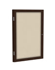 Ghent 1 Door Enclosed Fabric Bulletin Boards w/ Walnut Wood Frame, 24"H x 18"W, Beige_1
