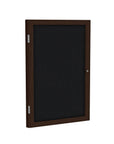 Ghent 1 Door Enclosed Fabric Bulletin Boards w/ Walnut Wood Frame, 3'H x 2'W, Black_1