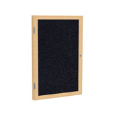 Ghent 1 Door Enclosed Recycled Rubber Bulletin Board w/ Oak Wood Frame, 3'H x 2'W, Confetti_1