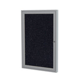 Ghent 1 Door Enclosed Recycled Rubber Bulletin Board w/ Satin Aluminum Frame, 3'H x 3'W, Confetti_1
