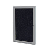 Ghent 1 Door Enclosed Recycled Rubber Bulletin Board w/ Satin Aluminum Frame, 3'H x 3'W, Confetti_1