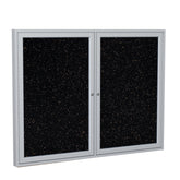Ghent 2 Door Enclosed Recycled Rubber Bulletin Board w/ Satin Aluminum Frame, 4'H x 5'W, Tan Speckled_1