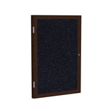 Ghent 1 Door Enclosed Recycled Rubber Bulletin Board w/ Walnut Wood Frame, 24"H x 18"W, Confetti_1