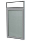 Ghent 1 Door Enclosed Vinyl Bulletin Board w/ Satin Headliner Frame, 36"H x 30"W, Silver_1