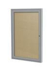 Ghent 1 Door Enclosed Vinyl Bulletin Board w/ Satin Aluminum Frame, 36"H x 30"W, Caramel_1