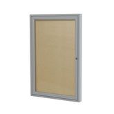 Ghent 1 Door Enclosed Vinyl Bulletin Board w/ Satin Aluminum Frame, 36"H x 30"W, Caramel_1