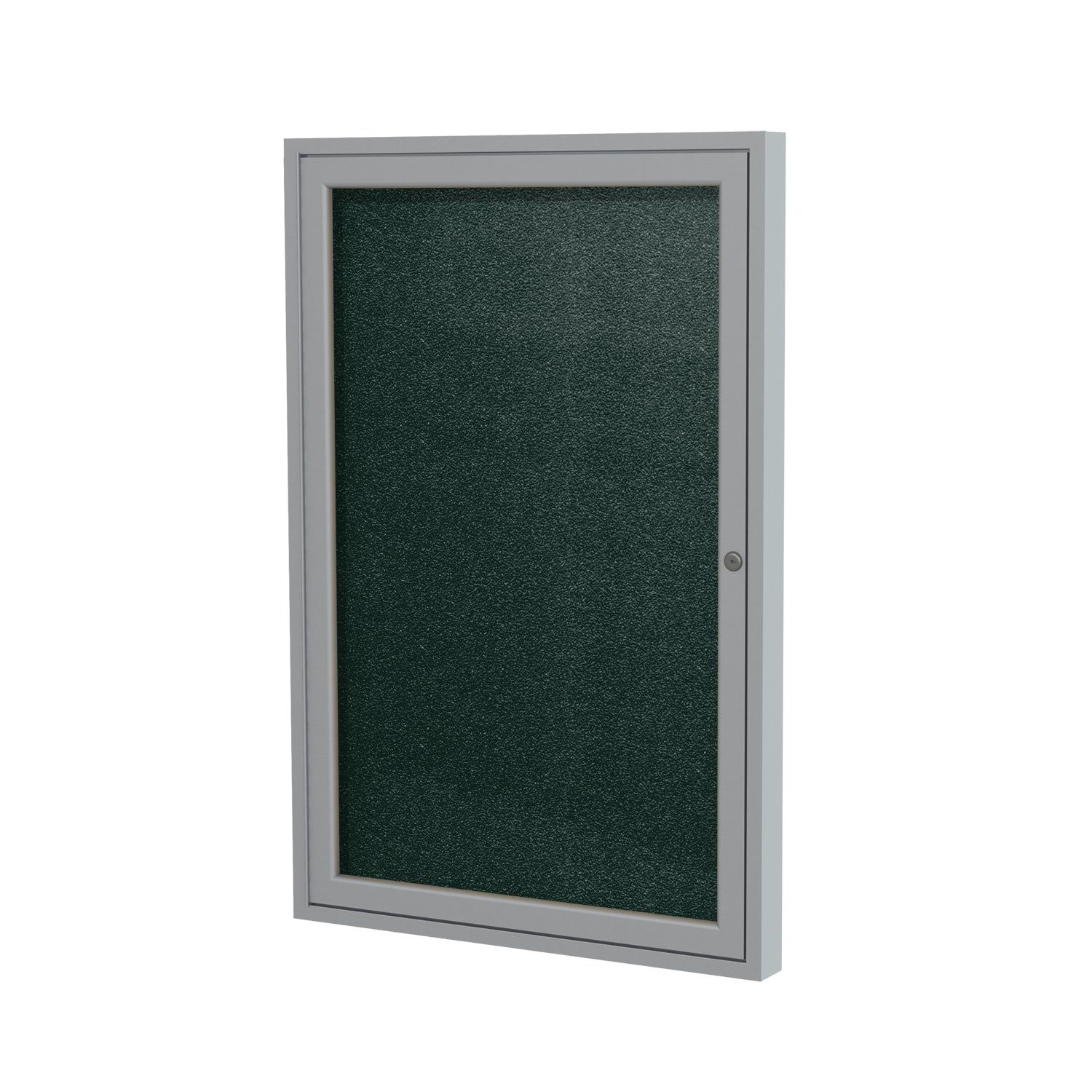 Ghent 1 Door Enclosed Vinyl Bulletin Board w/ Satin Aluminum Frame, 3'H x 3'W, Ebony_1