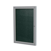 Ghent 1 Door Enclosed Vinyl Bulletin Board w/ Satin Aluminum Frame, 3'H x 3'W, Ebony_1