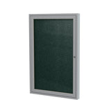Ghent 1 Door Enclosed Vinyl Bulletin Board w/ Satin Aluminum Frame, 3'H x 3'W, Ebony_1