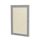Ghent 1 Door Enclosed Vinyl Bulletin Board w/ Satin Aluminum Frame, 36"H x 30"W, Ivory_1