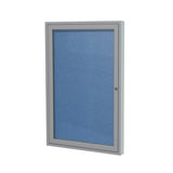 Ghent 1 Door Enclosed Vinyl Bulletin Board w/ Satin Aluminum Frame, 3'H x 3'W, Ocean_1