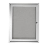 Ghent 1 Door Enclosed Vinyl Bulletin Board w/ Satin Aluminum Frame, 3'H x 2'W, Silver_1
