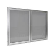 Ghent 2 Door Enclosed Vinyl Bulletin Board w/ Satin Aluminum Frame, 3'H x 4'W, Silver_1
