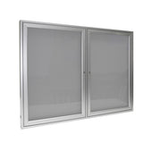 Ghent 2 Door Enclosed Vinyl Bulletin Board w/ Satin Aluminum Frame, 3'H x 4'W, Silver_1
