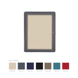 Ghent Ovation 1 Door Enclosed Fabric Bulletin Board w/ Gray Frame, 3'H x 2'W, Red_0