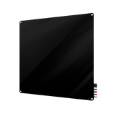 Ghent Harmony Glassboard w/ Standoffs, Magnetic, Radius Corners, 4'H x 4'W, Black_0