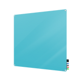 Ghent Harmony Glassboard w/ Standoffs, Non-magnetic, Radius Corners, 4'H x 4'W, Blue_0