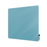 Ghent Harmony Glassboard w/ Standoffs, Non-magnetic, Radius Corners, 4'H x 4'W, Denim_0