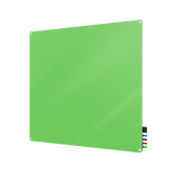 Ghent Harmony Glassboard w/ Standoffs, Non-magnetic, Radius Corners, 4'H x 4'W, Green_0