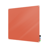 Ghent Harmony Glassboard w/ Standoffs, Magnetic, Radius Corners, 4'H x 4'W, Peach_0