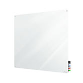 Ghent Harmony Glassboard w/ Standoffs, Non-magnetic, Radius Corners, 4'H x 4'W, White_0