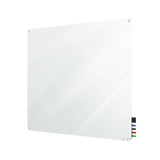 Ghent Harmony Glassboard w/ Standoffs, Non-magnetic, Radius Corners, 4'H x 4'W, White_0