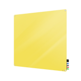 Ghent Harmony Glassboard w/ Standoffs, Magnetic, Radius Corners, 4'H x 4'W, Yellow_0