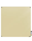 Ghent Harmony Glassboard w/ Standoffs, Non-magnetic, Square Corners, 4'H x 4'W, Beige_1