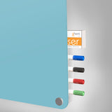 Ghent Harmony Glassboard w/ Standoffs, Non-magnetic, Radius Corners, 2'H x 3'W, Blue_2