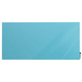 Ghent Harmony Glassboard w/ Standoffs, Magnetic, Square Corners, 4'H x 10'W, Blue_0