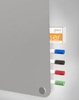 Ghent Harmony Glassboard w/ Standoffs, Magnetic, Radius Corners, 4'H x 4'W, Gray_2