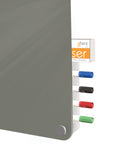 Ghent Harmony Glassboard w/ Standoffs, Magnetic, Radius Corners, 4'H x 6'W, Smoke_2