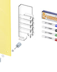 Ghent Harmony Glassboard w/ Standoffs, Non-magnetic, Square Corners, 2'H x 3'W, Yellow_2