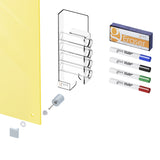 Ghent Harmony Glassboard w/ Standoffs, Magnetic, Square Corners, 2'H x 3'W, Yellow_2