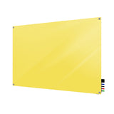 Ghent Harmony Glassboard w/ Standoffs, Magnetic, Square Corners, 2'H x 3'W, Yellow_1