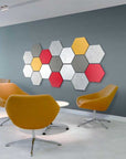 Ghent Hex LINK Powder-Coated Steel Whiteboard, Magnetic, Gray, 18" x 21_1