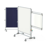 Ghent Nexus Jr. Partition, Mobile 2-Sided Porcelain Whiteboard/ Fabric Bulletin Board, Magnetic 46"H x 34"W, Blue_2