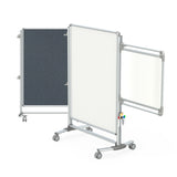Ghent Nexus Jr. Partition, Mobile 2-Sided Porcelain Whiteboard/ Fabric Bulletin Board, Magnetic 46"H x 34"W, Gray_2