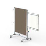 Ghent Nexus Jr. Partition, Mobile 2-Sided Fabric Bulletin Board, 46"H x 34"W, Taupe_1