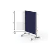 Ghent Nexus Jr. Partition, Mobile 2-Sided Porcelain Whiteboard/ Fabric Bulletin Board, Magnetic 46"H x 34"W, Blue_1