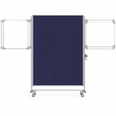 Ghent Nexus Partition, Mobile 2-Sided Fabric Bulletin Board, 65"H x 46"W, Blue_0