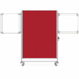 Ghent Nexus Partition, Mobile 2-Sided Fabric Bulletin Board, 65"H x 46"W, Red_1
