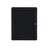 Ghent Ovation 1 Door Enclosed Fabric Bulletin Board w/ Black Frame, 3'H x 2'W, Black_1