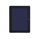 Ghent Ovation 1 Door Enclosed Fabric Bulletin Board w/ Black Frame, 3'H x 2'W, Blue_1